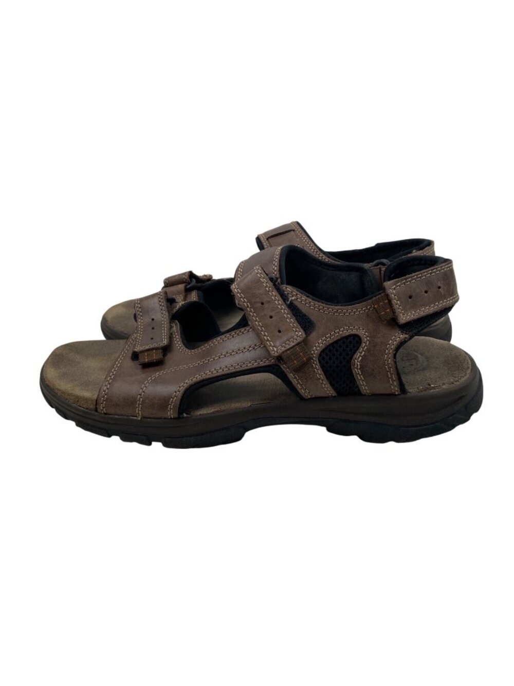 Thom McAn Dune Brown Leather Adjustable Strap Sandals For Men Size 13